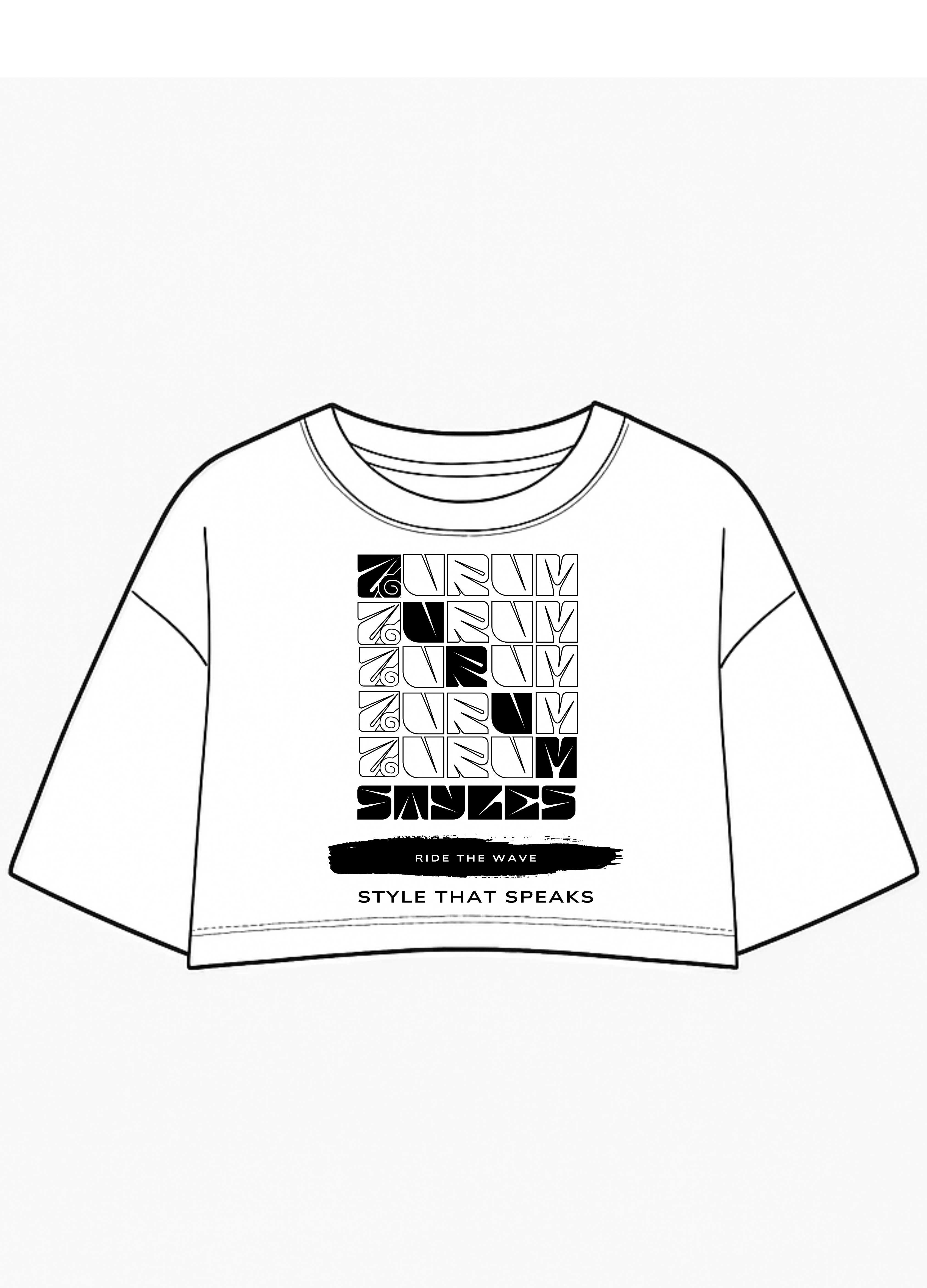 Ride the wave cropped shirt