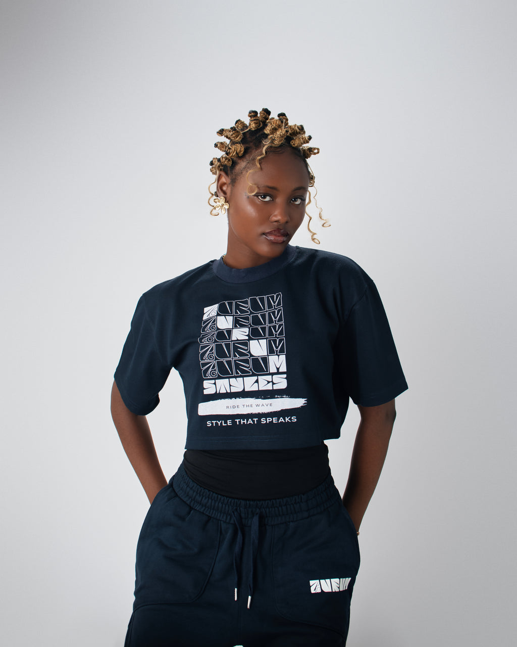 Ride the wave cropped shirt