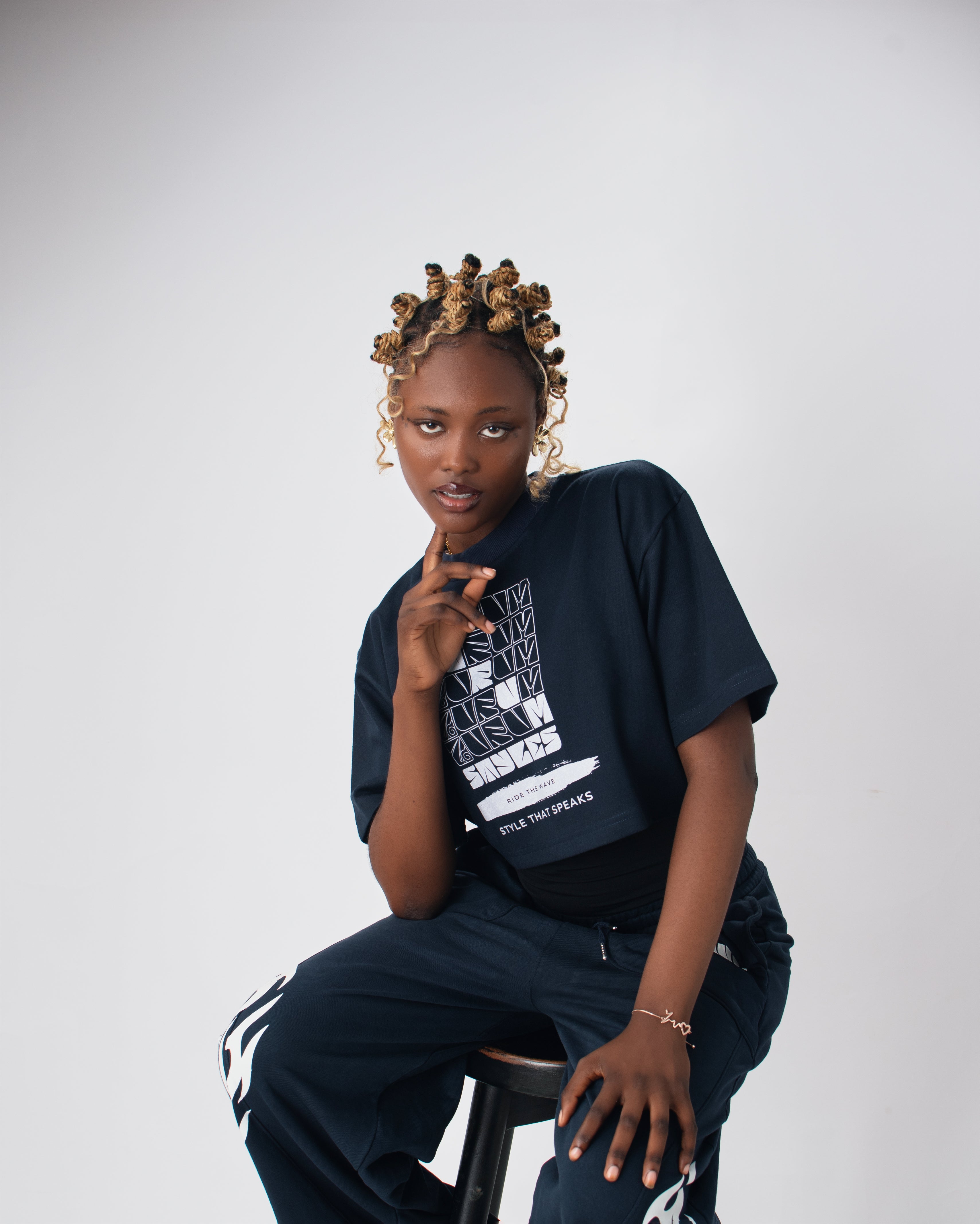 Ride the wave cropped shirt